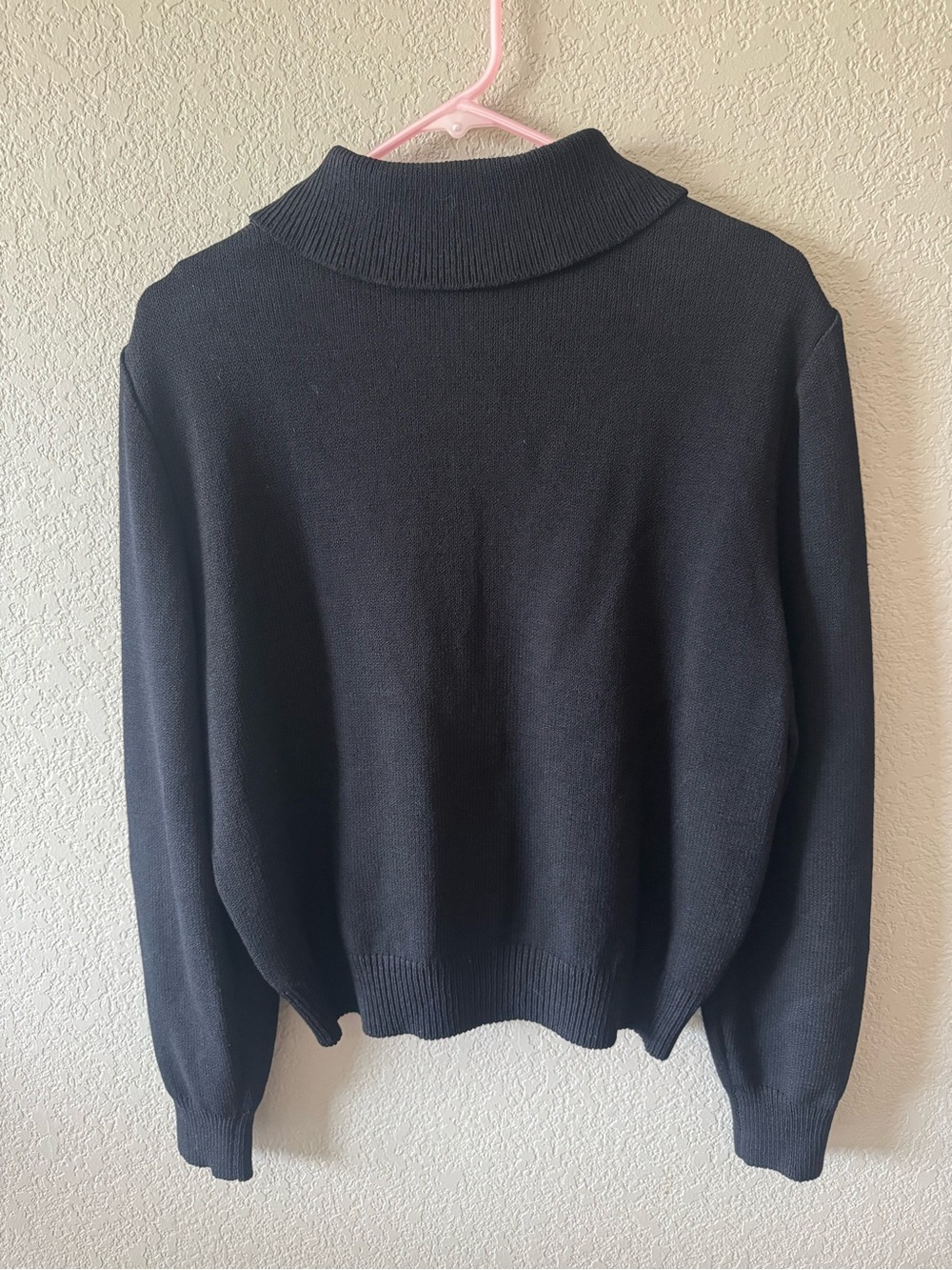 St. John Sport Essentials Marie Gray Black Gold Zip Knit Cardigan M Made USA - Picture 3 of 5